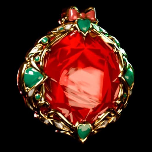 A Ruby: a deep red gemstone in an ornate gold setting